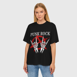 Женская футболка oversize 3D Punk Rock Панки Хой - фото 2
