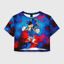 Женская футболка Crop-top 3D Соник EXE sonic