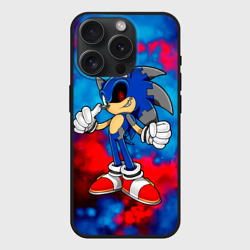 Чехол силиконовый для Apple iPhone 15 Pro матовый Соник EXE sonic