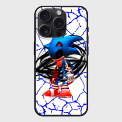 Чехол силиконовый для Apple iPhone 15 Pro матовый Соник EXE темный Соник