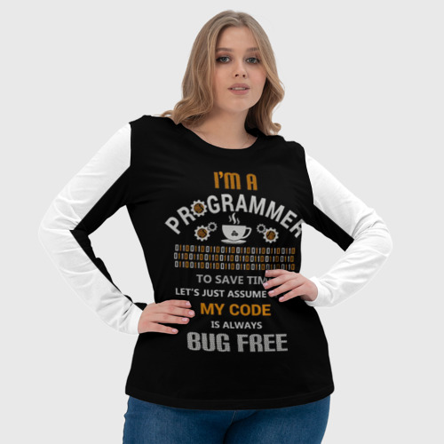 Женский лонгслив 3D с принтом I'm a Programmer, фото #4