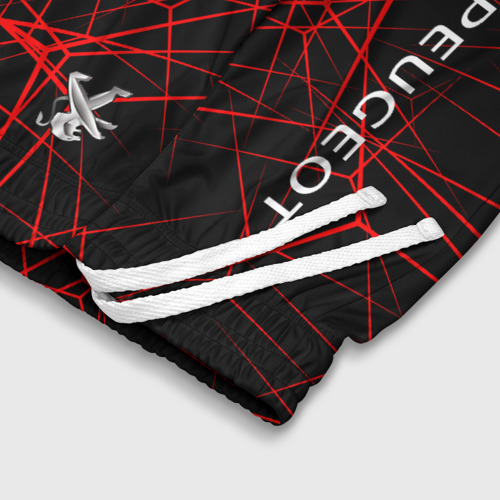 Детские спортивные шорты 3D Peugeot: Красные тонкие линии., цвет 3D печать - фото 6