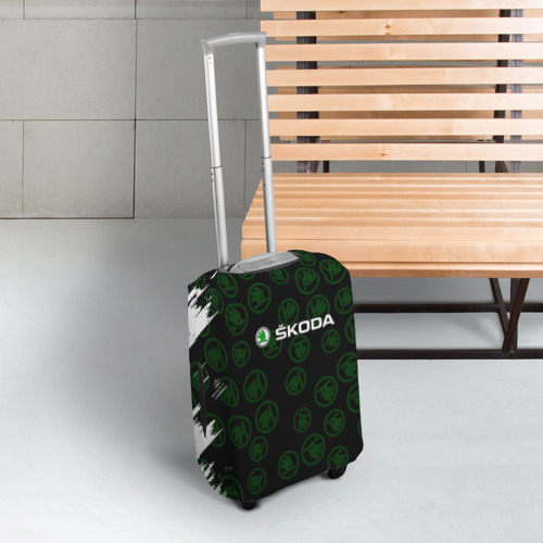 Чехол для чемодана 3D Skoda паттерн логотипов, цвет 3D печать - фото 3
