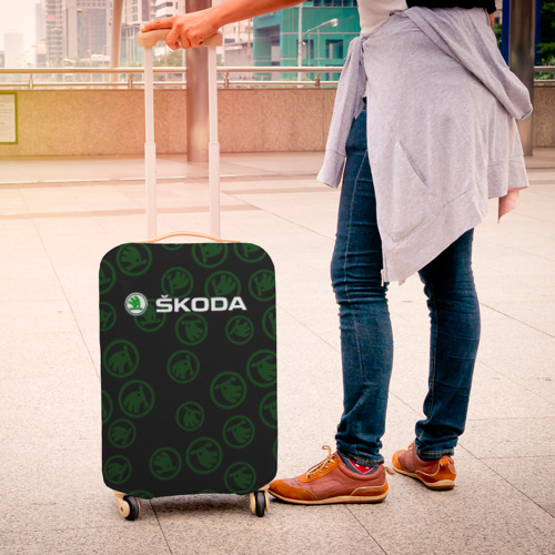 Чехол для чемодана 3D Skoda паттерн логотипов, цвет 3D печать - фото 4