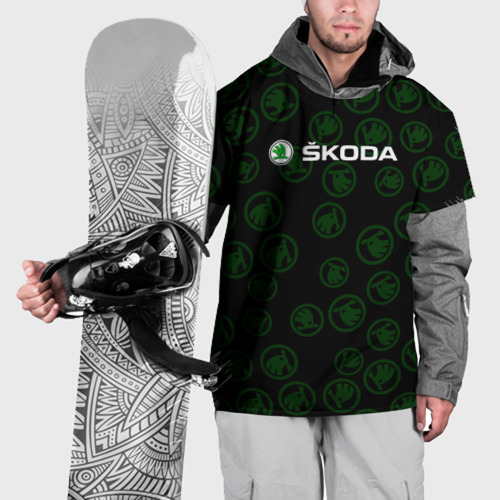 Накидка на куртку 3D Skoda паттерн логотипов, цвет 3D печать