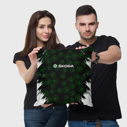 Подушка 3D Skoda паттерн логотипов - фото 2