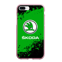 Чехол для iPhone 7Plus/8 Plus матовый Skoda следы от шин