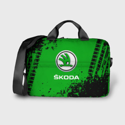 Сумка для ноутбука 3D Skoda следы от шин