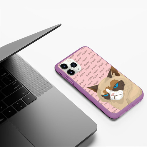 Чехол для iPhone 11 Pro матовый с принтом Angry Cat (Злой кот), фото #5