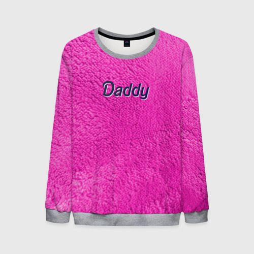 Мужской свитшот 3D Daddy Pink, цвет меланж