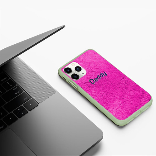 Чехол для iPhone 11 Pro матовый Daddy Pink, цвет салатовый - фото 5