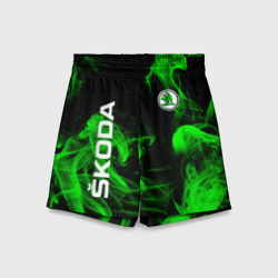 Детские спортивные шорты 3D Skoda: Green Smoke