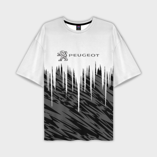 Мужская футболка oversize 3D Peugeot logo auto