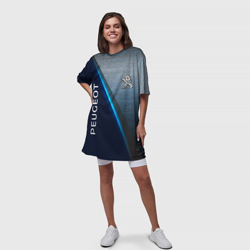 Платье-футболка 3D Peugeot неоновая полоса - фото 5