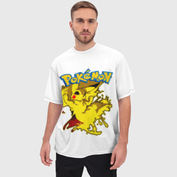 Мужская футболка oversize 3D Пикачу злой Pokemon - фото 2