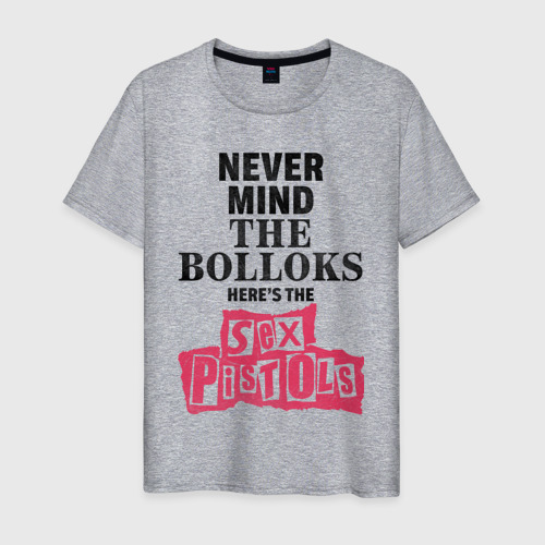 Мужская футболка хлопок Here's the Sex Pistols - never mind the bolloks, цвет меланж