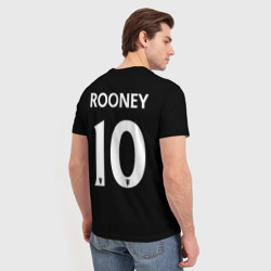 Футболка с принтом Манчестер Юнайтед Руни ретро форма, Manchester United Rooney для мужчины, вид на модели сзади №2. Цвет основы: белый