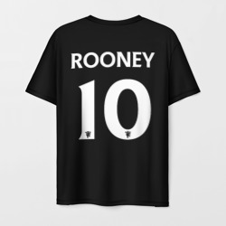 Футболка с принтом Манчестер Юнайтед Руни ретро форма, Manchester United Rooney для мужчины, вид сзади №1. Цвет основы: белый