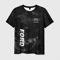 Мужская футболка 3D Ford, Форд, Серый фон