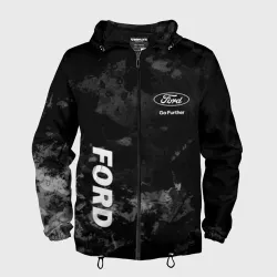 Мужская ветровка 3D Ford, Форд, Серый фон