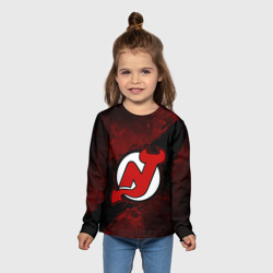 Детский лонгслив 3D New Jersey Devils, Нью Джерси Девилз - фото 2