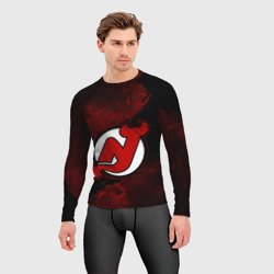 Мужской рашгард 3D New Jersey Devils, Нью Джерси Девилз - фото 2