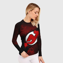 Женский рашгард 3D New Jersey Devils, Нью Джерси Девилз - фото 2