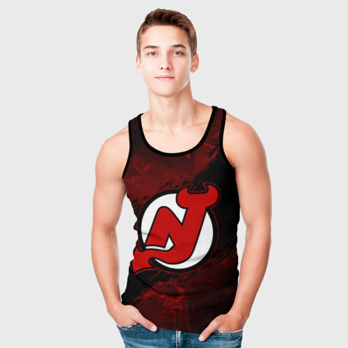 Мужская майка 3D New Jersey Devils, Нью Джерси Девилз, цвет 3D печать - фото 5