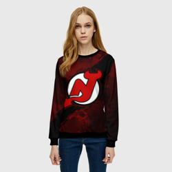 Женский свитшот 3D New Jersey Devils, Нью Джерси Девилз - фото 2