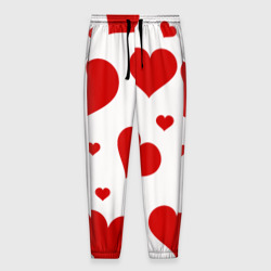 Мужские брюки 3D Красные сердечки Heart