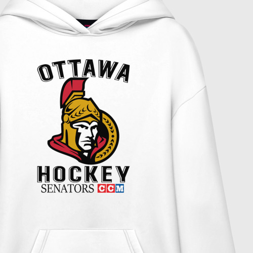 Худи SuperOversize хлопок Ottawa Senators Оттава Сенаторз, цвет белый - фото 3