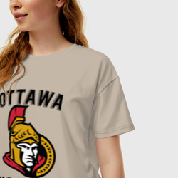 Женская футболка хлопок Oversize Ottawa Senators Оттава Сенаторз - фото 2