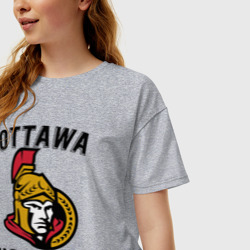 Женская футболка хлопок Oversize Ottawa Senators Оттава Сенаторз - фото 2