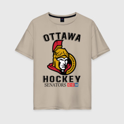 Женская футболка хлопок Oversize Ottawa Senators Оттава Сенаторз