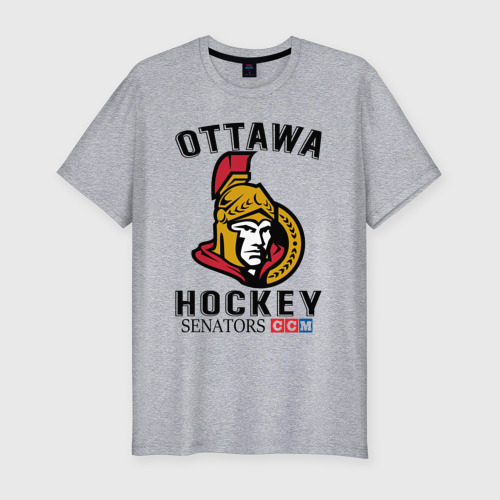 Мужская футболка хлопок Slim Ottawa Senators Оттава Сенаторз, цвет меланж