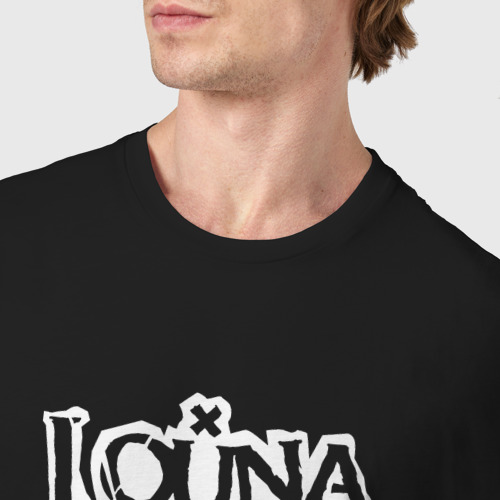 Мужская футболка хлопок Louna, Луна Рок Кот, цвет черный - фото 6