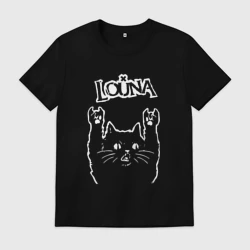 Мужская футболка хлопок Louna, Луна Рок Кот