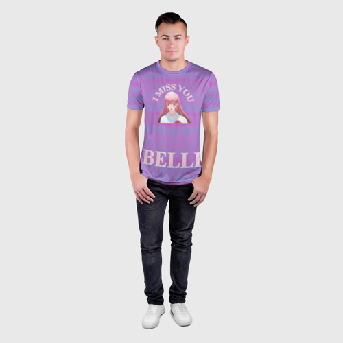 Мужская футболка 3D Slim с принтом Красавица и Дракон Я скучаю по тебе Белль, вид сбоку #3