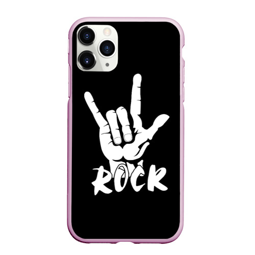 Чехол для iPhone 11 Pro Max матовый Рок - rock, цвет розовый