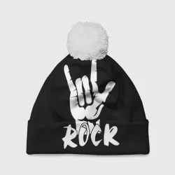 Шапка 3D c помпоном Рок - rock