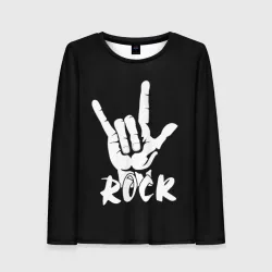 Женский лонгслив 3D Рок - rock