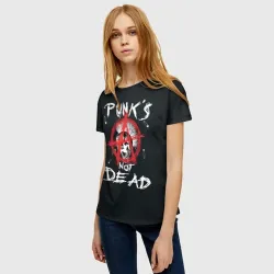 Женская футболка 3D Punk's Not Dead Анархия - фото 2