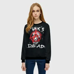 Женский свитшот 3D Punk's Not Dead Анархия - фото 2