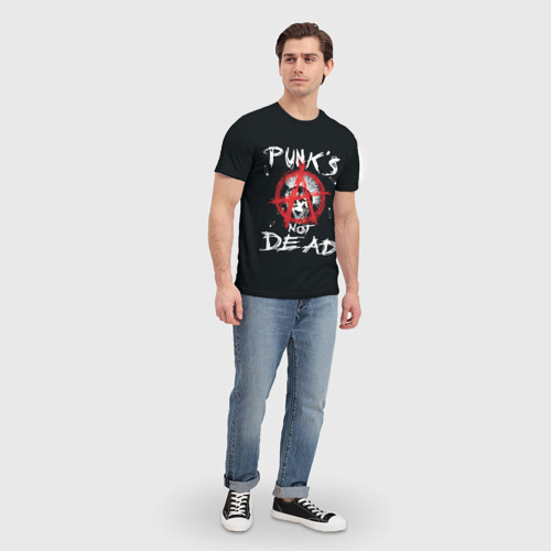 Мужская футболка 3D Punk's Not Dead (Анархия), цвет 3D печать - фото 5
