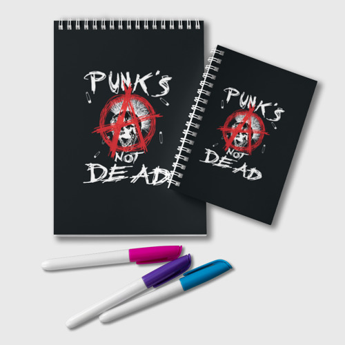 Блокнот Punk's Not Dead Анархия, цвет белый