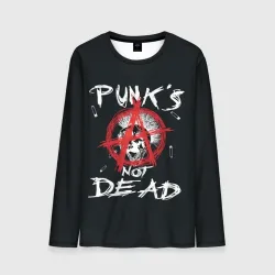 Мужской лонгслив 3D Punk's Not Dead Анархия