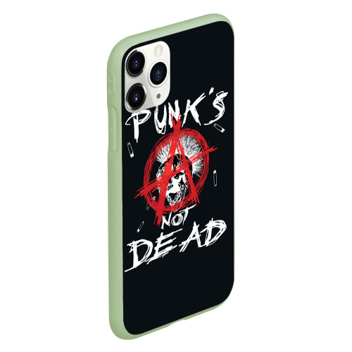 Чехол для iPhone 11 Pro матовый Punk's Not Dead Анархия, цвет салатовый - фото 3