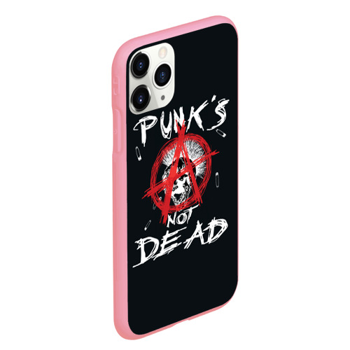 Чехол для iPhone 11 Pro Max матовый Punk's Not Dead Анархия, цвет баблгам - фото 3