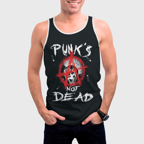 Мужская майка 3D Punk's Not Dead Анархия, цвет 3D печать - фото 3