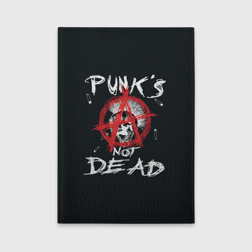 Обложка для автодокументов Punk's Not Dead Анархия, цвет бирюзовый